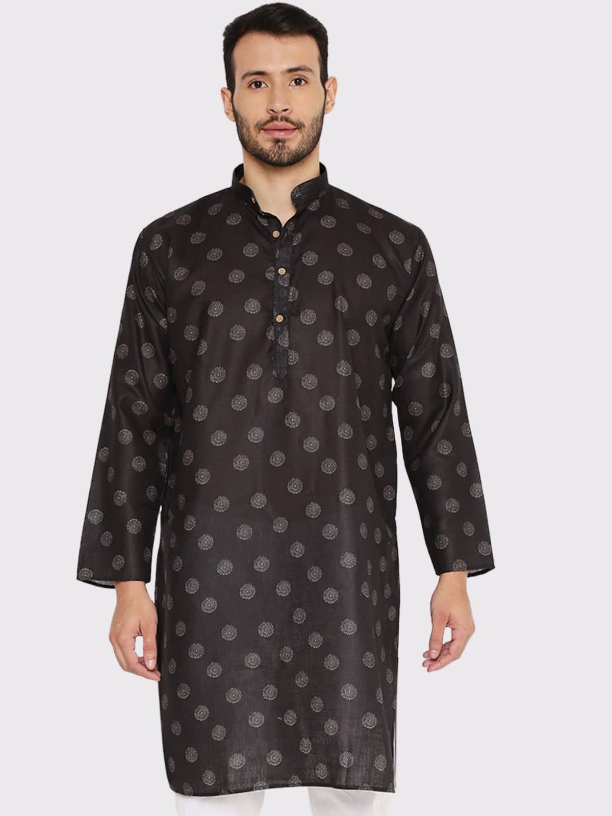Maharaja - Black Linen Men's Regular Kurta ( Pack of 1 ) - Kurtas & Kurta Sets | Buy online on ZillyBuy