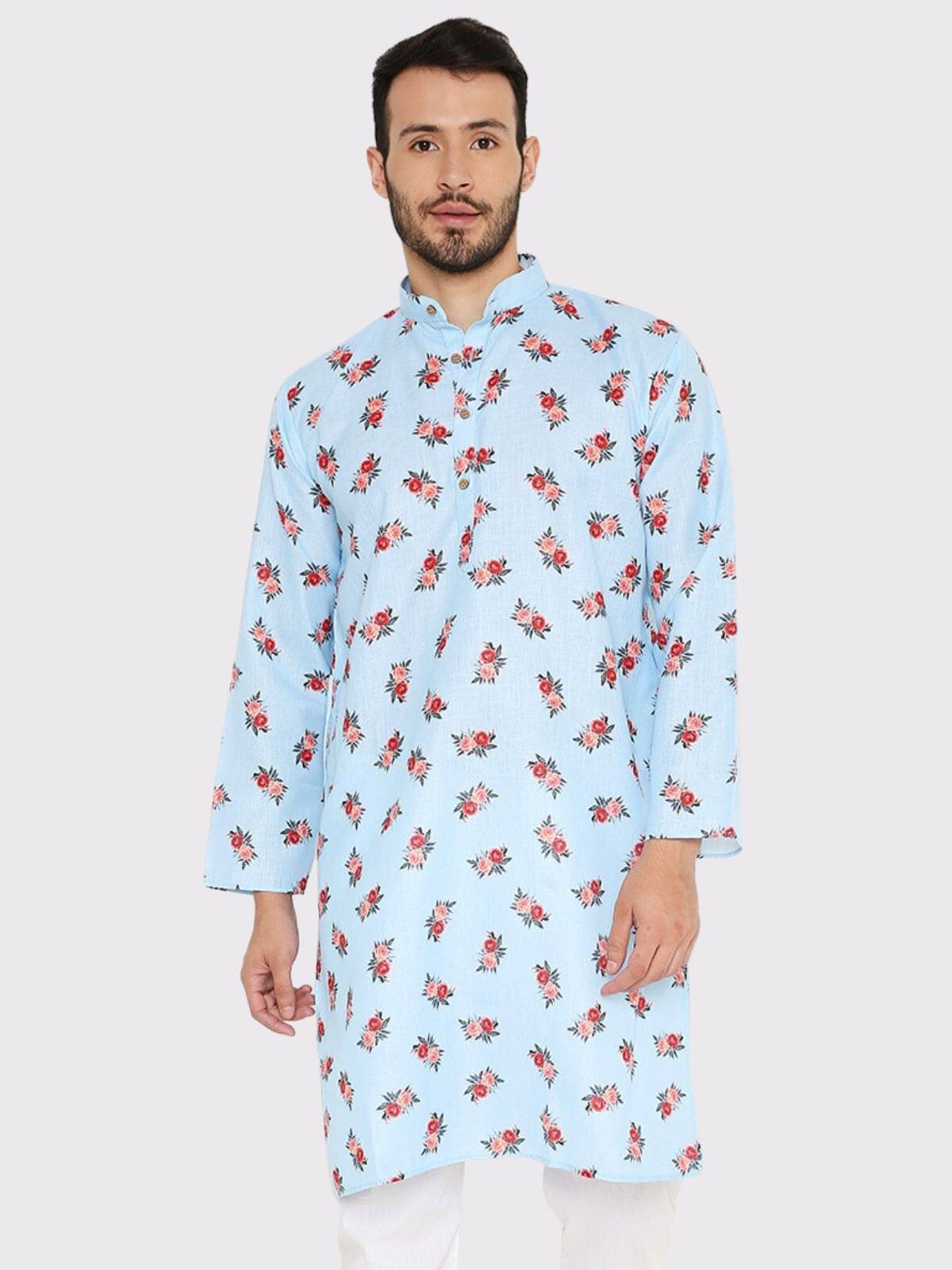 Maharaja - Blue Linen Men's Regular Kurta ( Pack of 1 ) Maharaja - Blue Linen Men's Regular Kurta ( Pack of 1 )