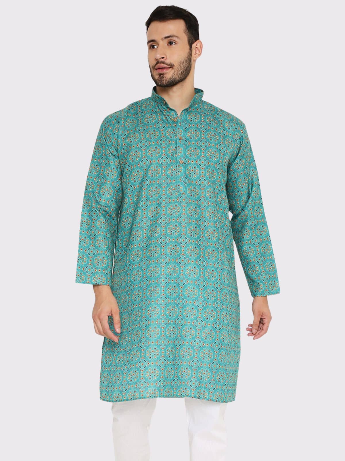 Maharaja - Green Linen Men's Regular Kurta ( Pack of 1 ) - Kurtas & Kurta Sets | Buy online on ZillyBuy
