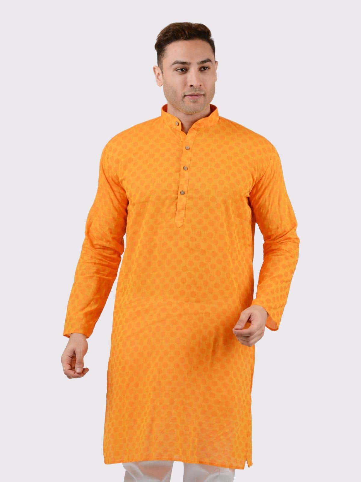 Maharaja - Orange Cotton Men's Regular Kurta ( Pack of 1 ) - Kurtas & Kurta Sets | Buy online on ZillyBuy