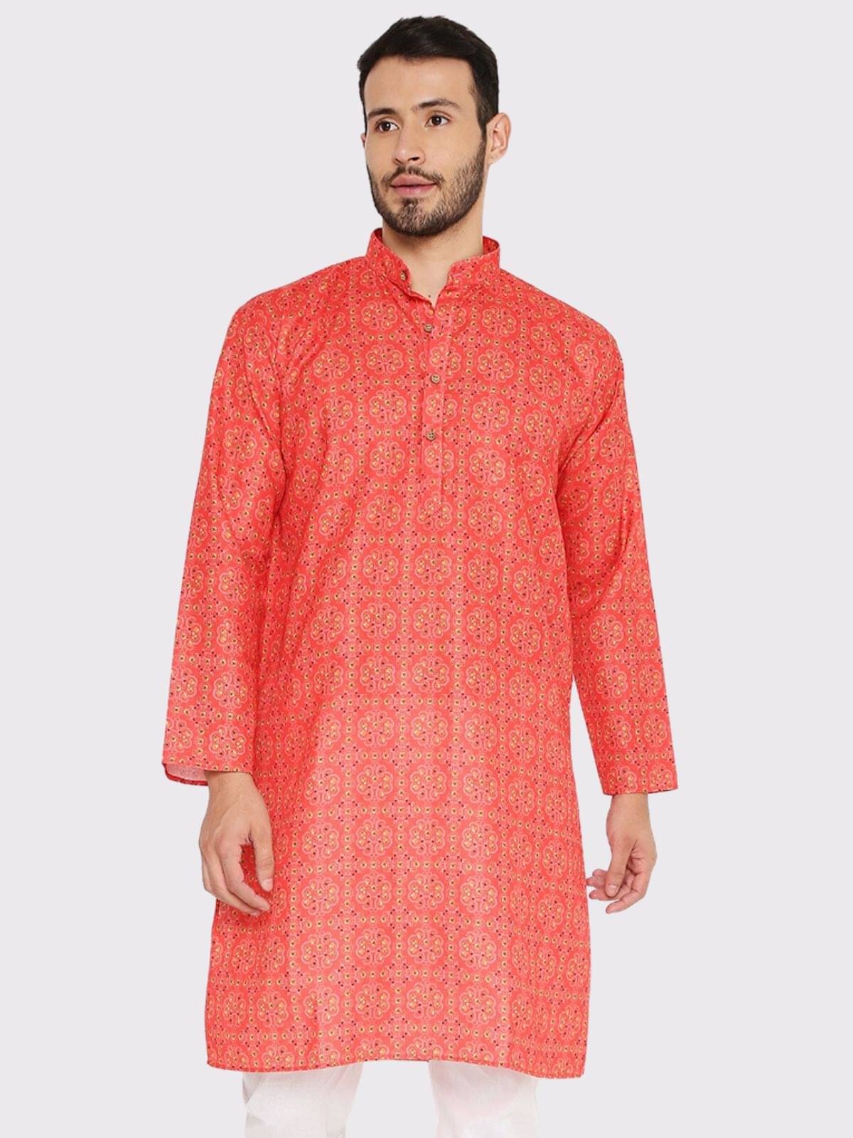Maharaja - Red Linen Men's Regular Kurta ( Pack of 1 ) Maharaja - Red Linen Men's Regular Kurta ( Pack of 1 )