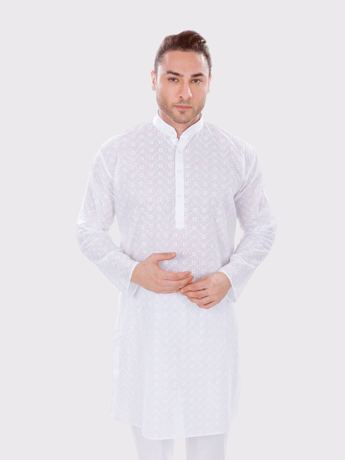     			Maharaja - White Cotton Men's Regular Kurta ( Pack of 1 )