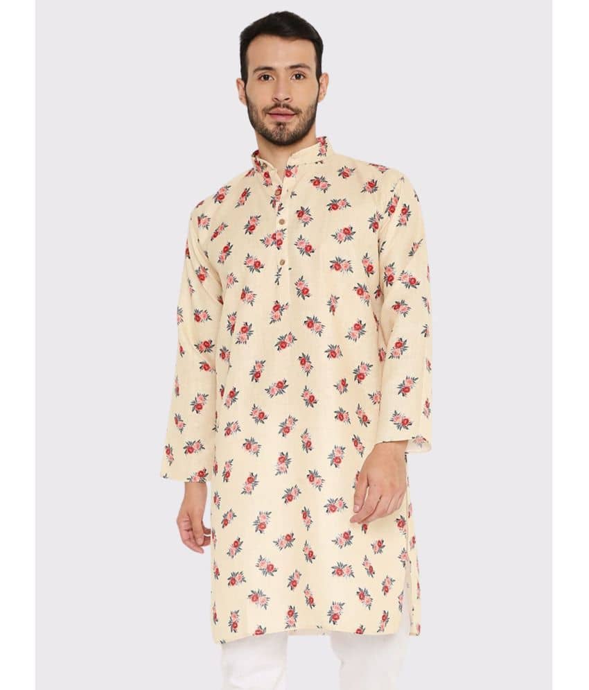 Maharaja - Yellow Linen Men's Regular Kurta ( Pack of 1 ) - Kurtas & Kurta Sets | Buy online on ZillyBuy