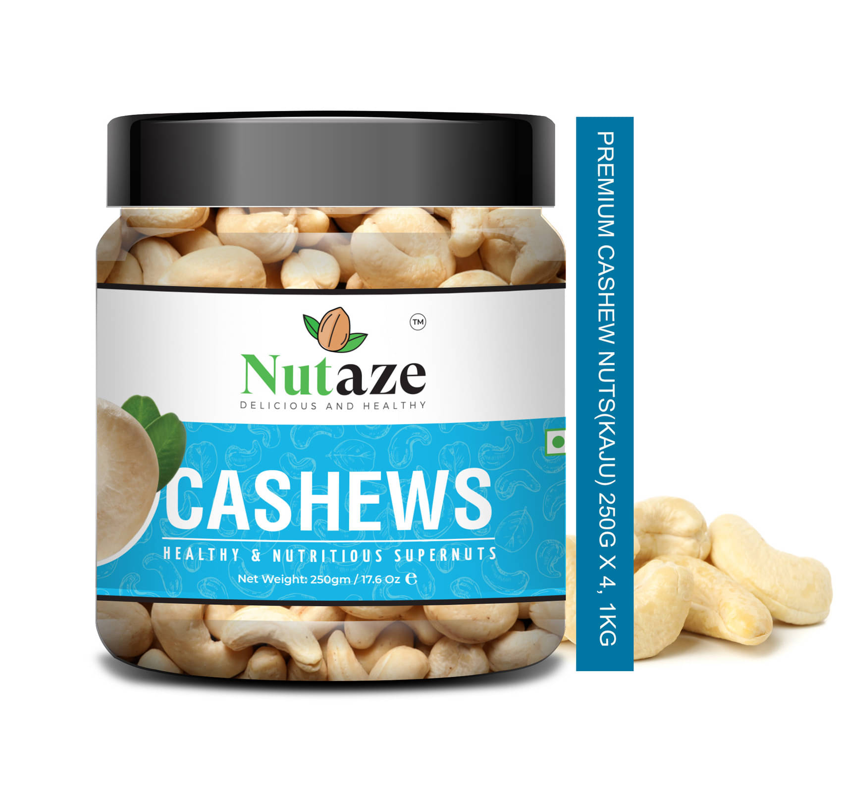 Nutaze Premium Cashews 1Kg (250g x 4) | Rare Indian Cashews | 100% Authentic | 100% Natural. Nutaze Premium Cashews 1Kg (250g x 4) | Rare Indian Cashews | 100% Authentic | 100% Natural.