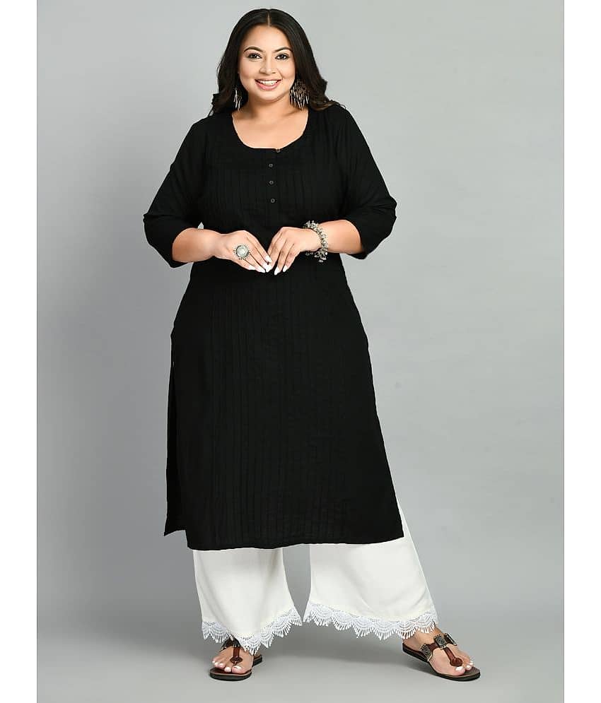 PrettyPlus by Desinoor - Black Rayon Women's Straight Kurti ( Pack of 1 ) - Kurtis, Tunics | Buy online on ZillyBuy