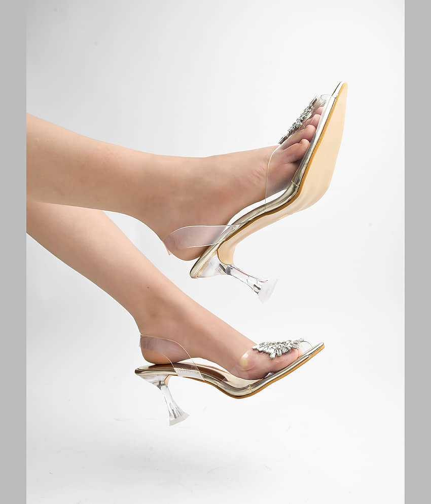 Shoetopia - Gold Women's Sandal Heels - Heels | Buy online on ZillyBuy