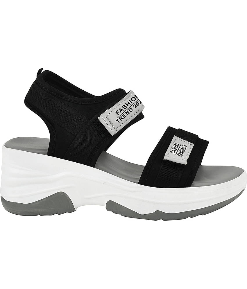 Shoetopia Lightweight Comfortable Daily Wear & Trendy Flatforms Grey Sandals & Girls
