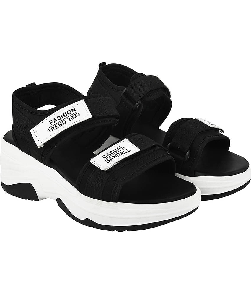 Shoetopia Lightweight Comfortable Daily Wear & Trendy Flatforms Grey Sandals & Girls