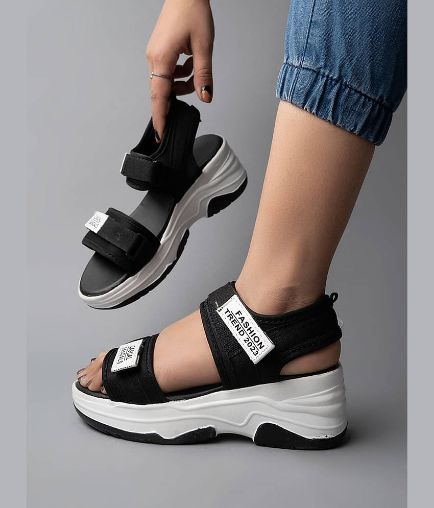 Shoetopia Lightweight Comfortable Daily Wear & Trendy Flatforms Grey Sandals & Girls