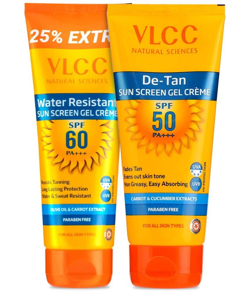 Vlcc Water Resistant Sunscreen Spf 60 & De Tan Spf 50 ,100G(Pack Of 2)