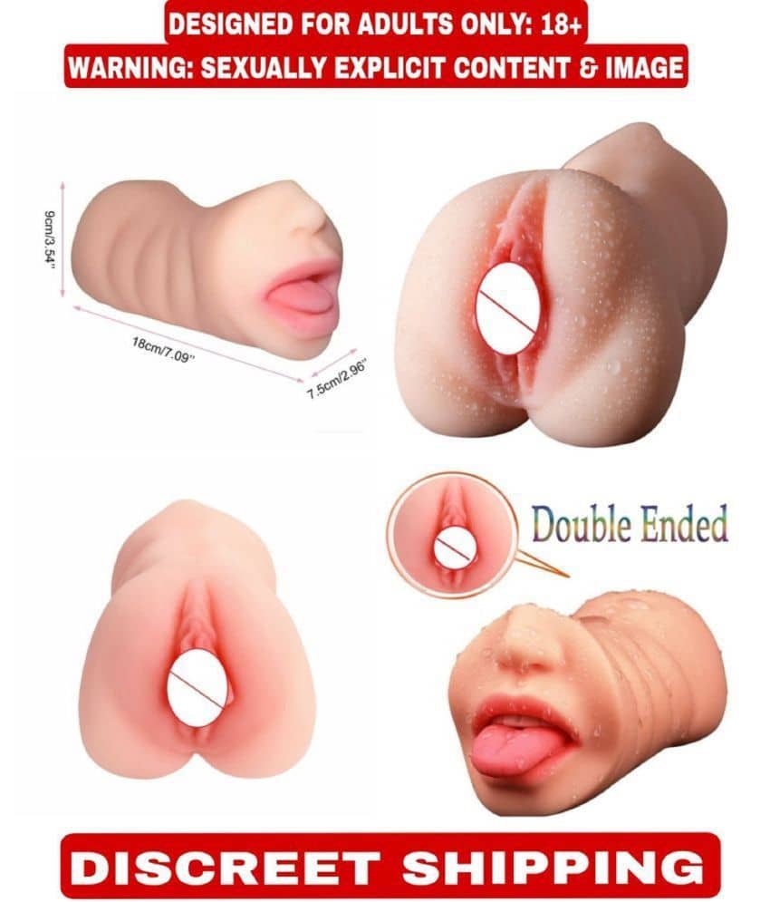 2IN1 Male Masturbator With Mouth And Vagina On Different Sides Sex Toy For Men By Knightriders