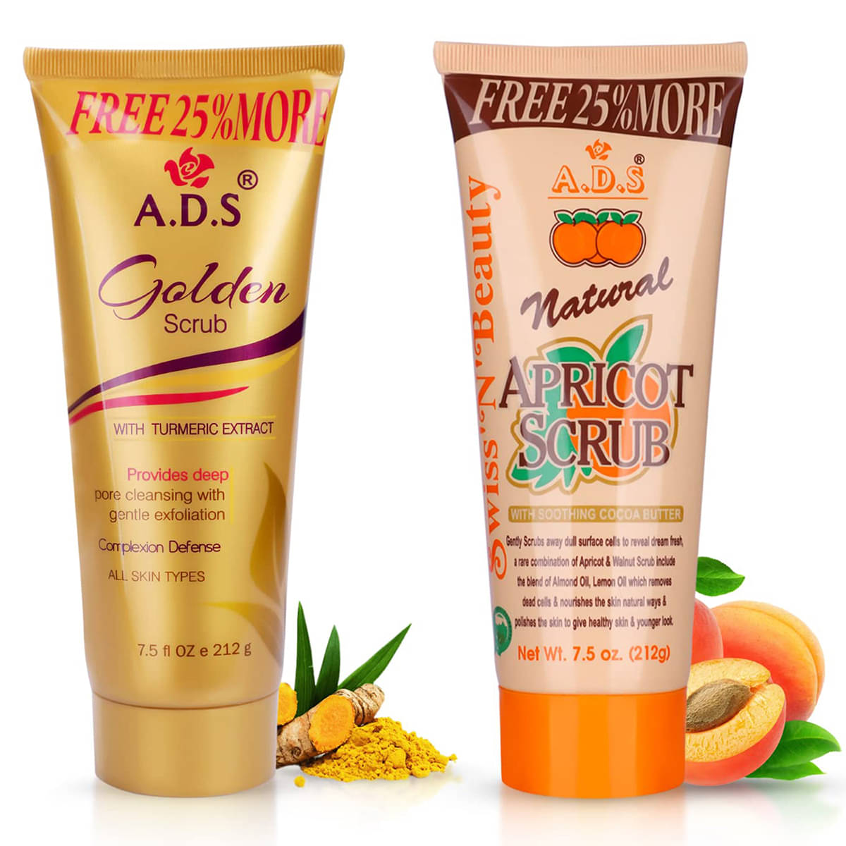     			A.D.S. Natural Apricot & Gold Scrub 212g Each ( Pack of 2 )