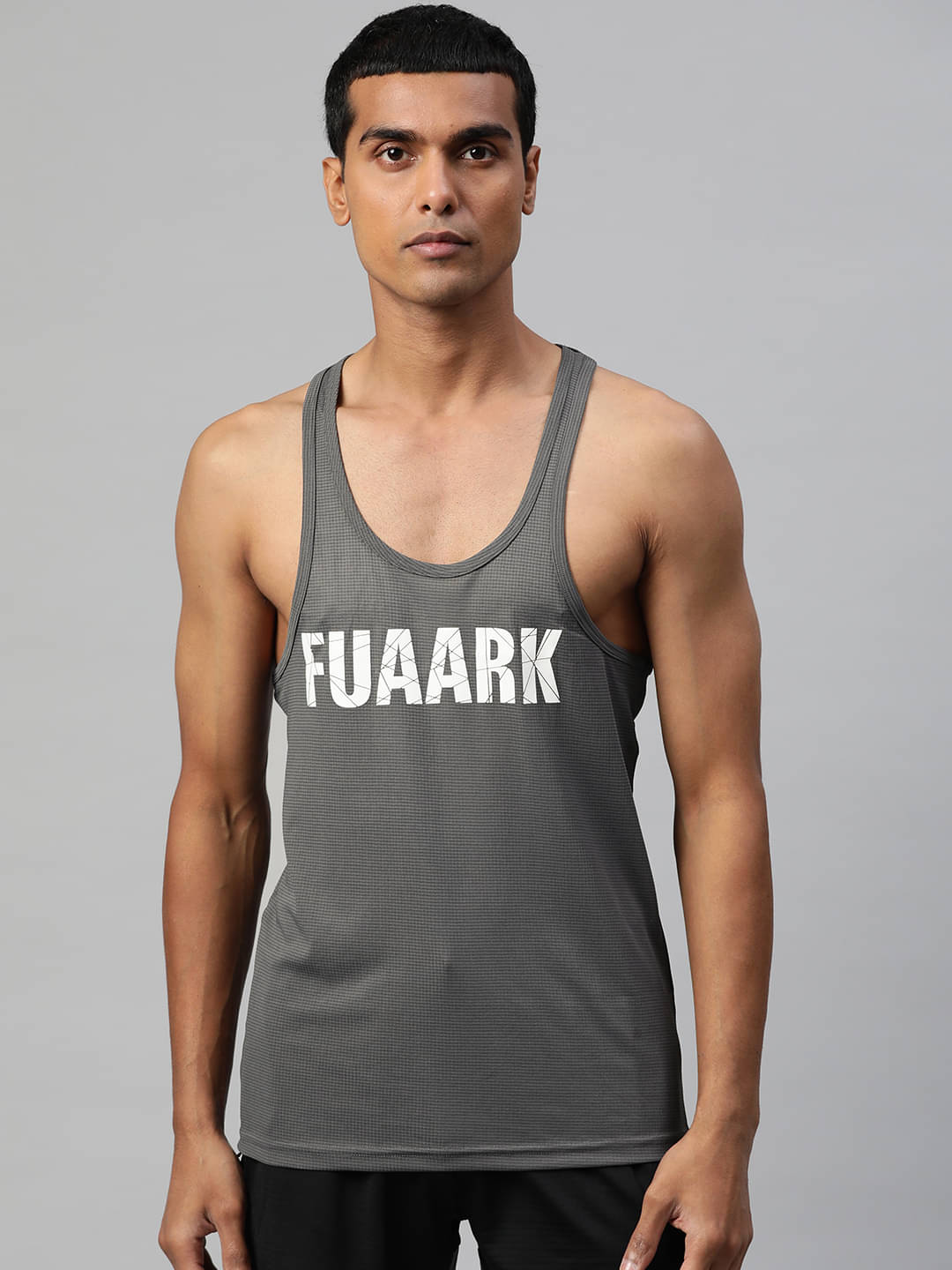 Fuaark - Grey Polyester Slim Fit Men's Tanks ( Pack of 1 ) Fuaark - Grey Polyester Slim Fit Men's Tanks ( Pack of 1 )