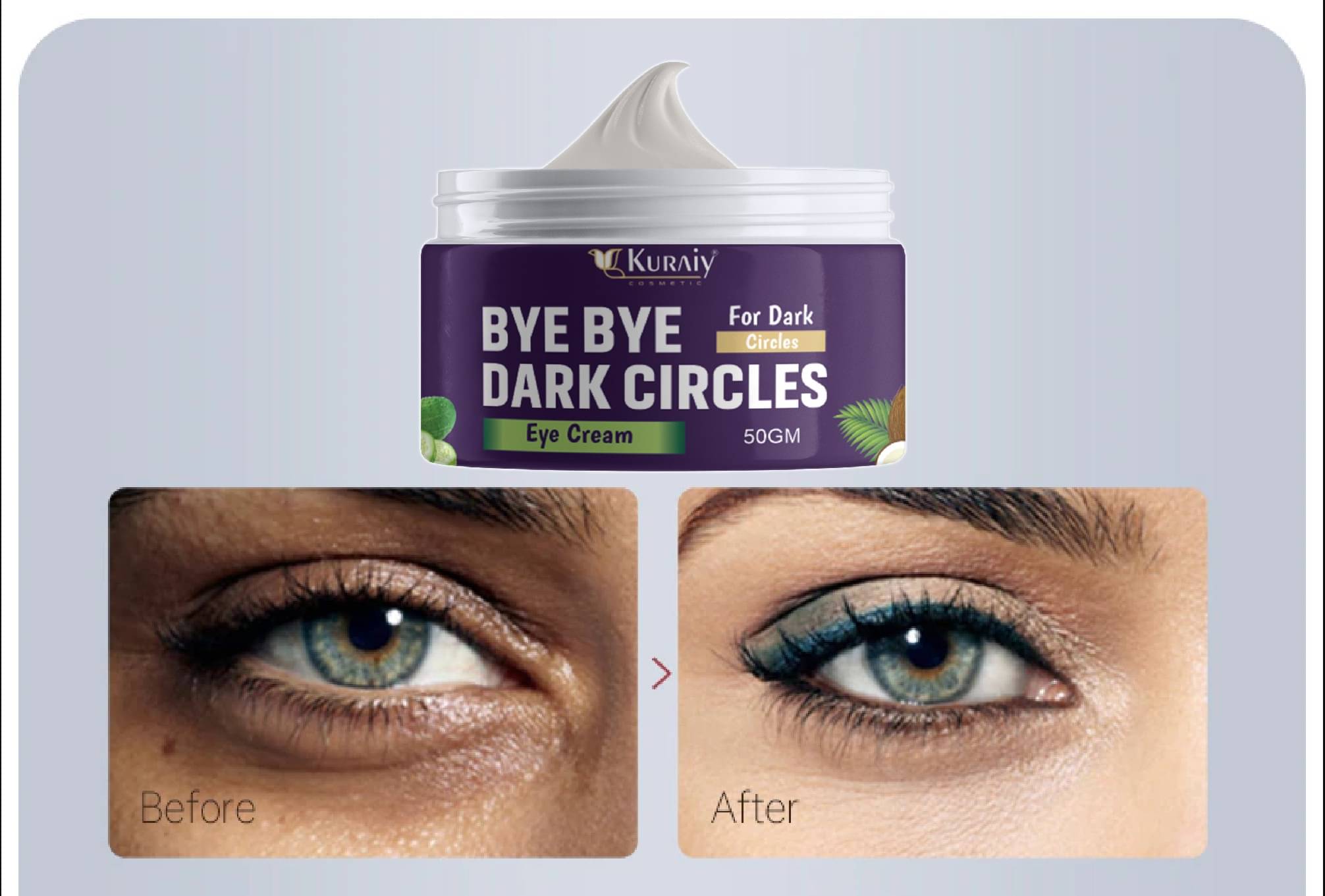 KURAIY Pure Under Eye Gel Cream - Anti-Aging Deep Under Eye Skincare Made (50 g) KURAIY Pure Under Eye Gel Cream - Anti-Aging Deep Under Eye Skincare Made (50 g)
