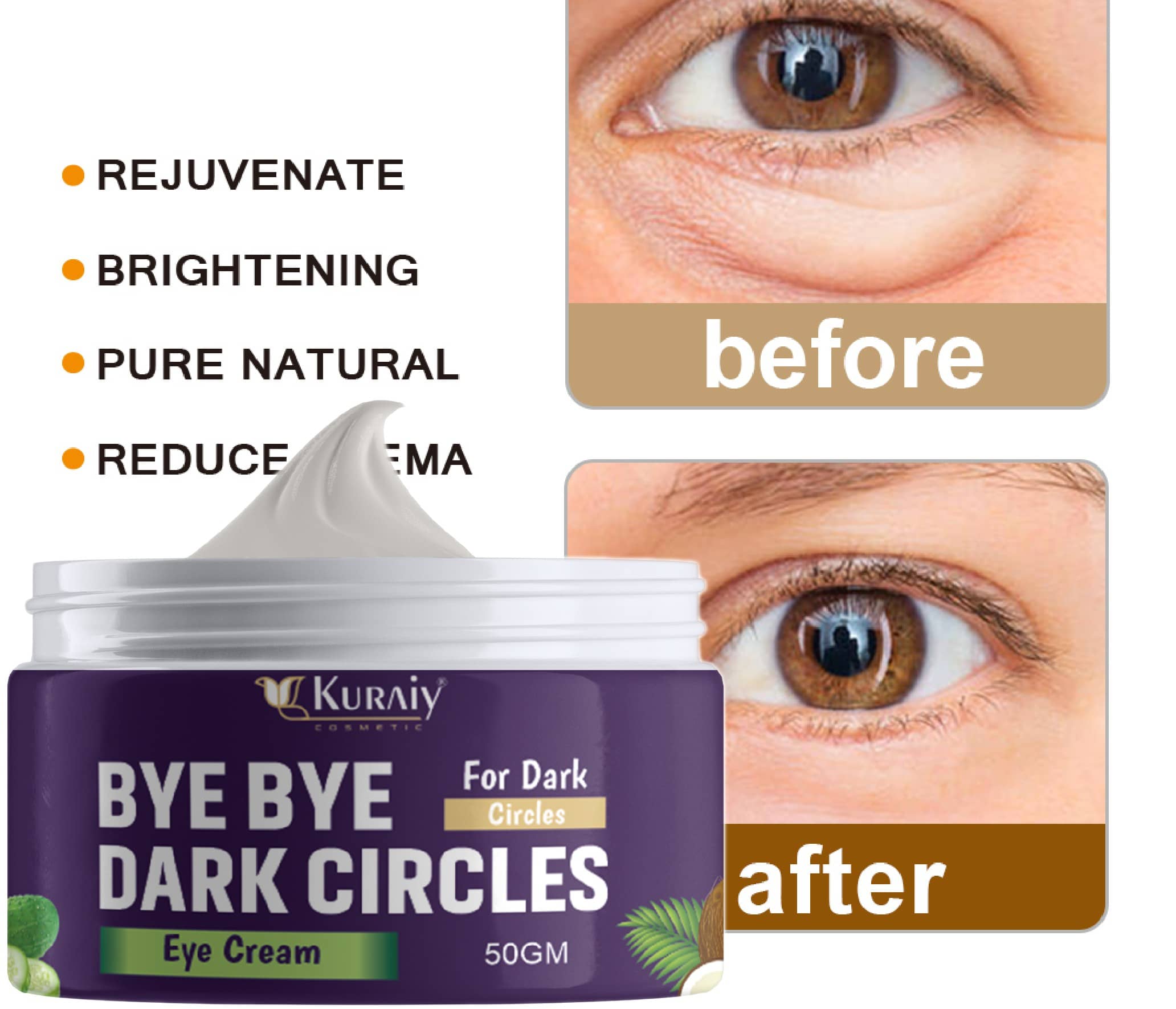 KURAIY Beautiful Eye Cream for Dark Circle Dark Circle Remover Cream Wrinkles Removal Cream - Makeup - Eyes | Buy online on ZillyBuy