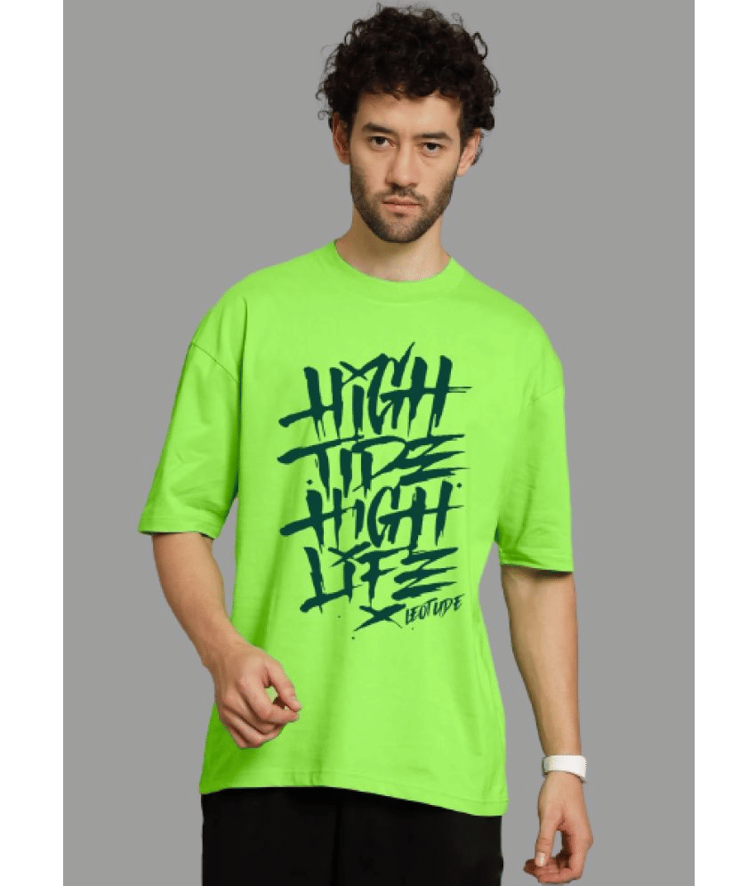 Leotude Pack of 1 Cotton Blend Regular Fit Men's T-Shirt ( Green )     			Leotude Pack of 1 Cotton Blend Regular Fit Men's T-Shirt ( Green )