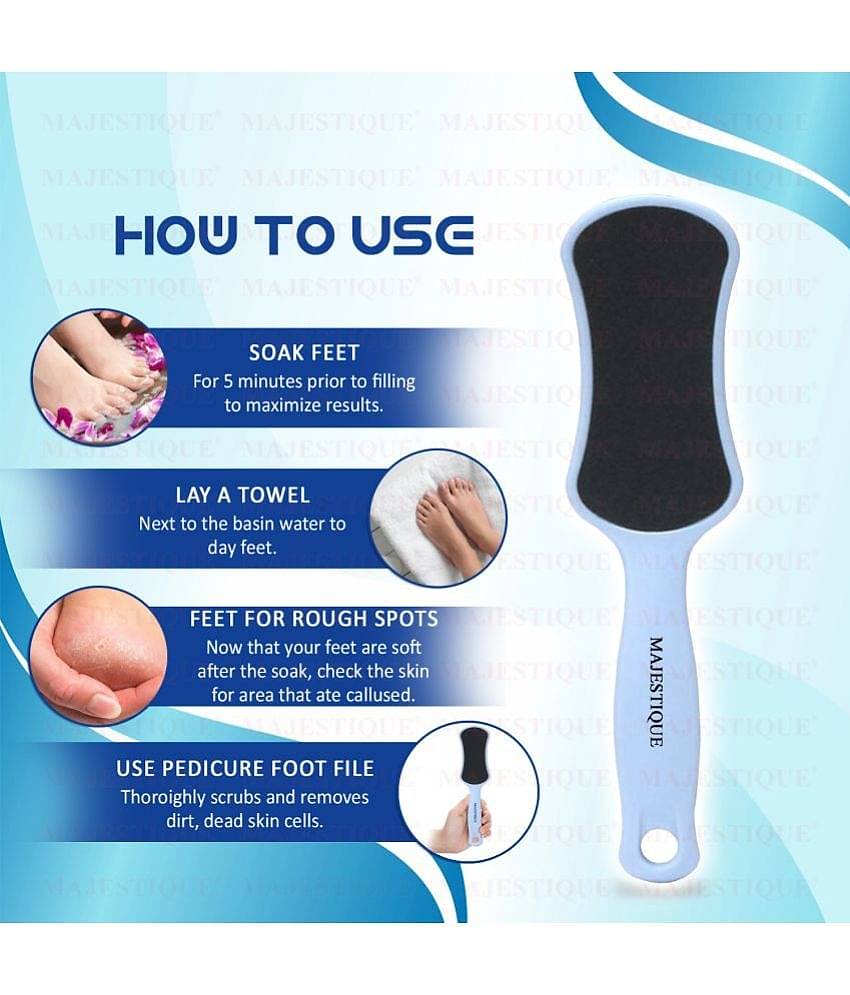Majestique Foot Scrubber - Callus Remover & Pedicure Tool for Wet & Dry Feet - 2 Pcs Color May Vary