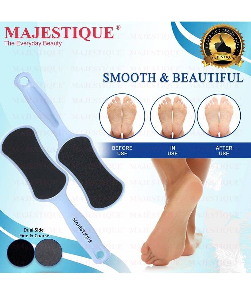 Majestique Foot Scrubber - Callus Remover & Pedicure Tool for Wet & Dry Feet - 2 Pcs Color May Vary