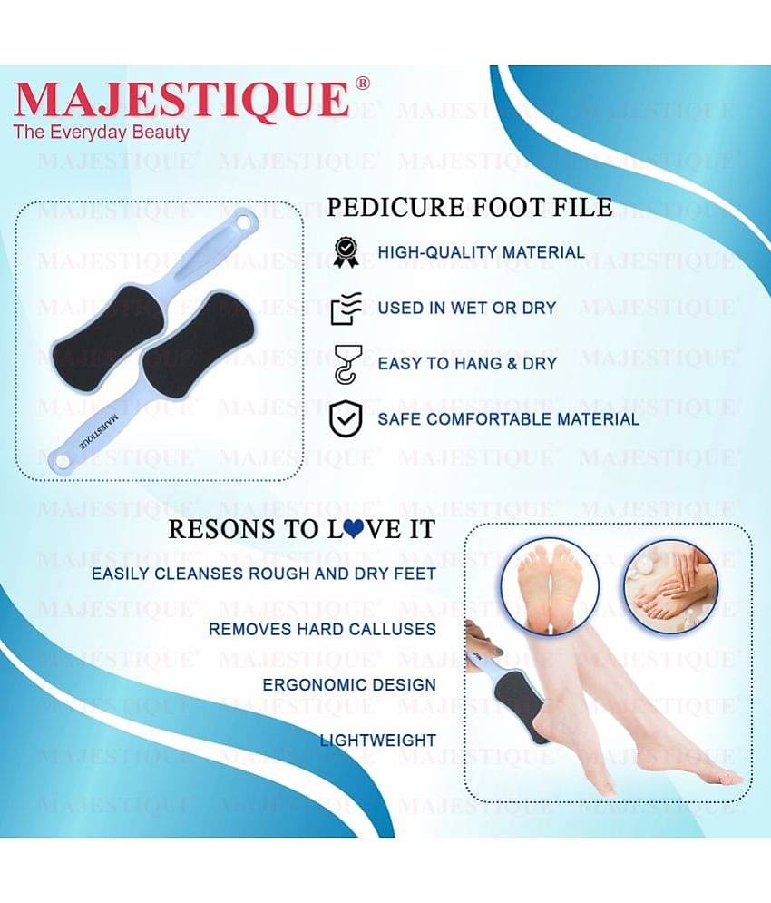 Majestique Foot Scrubber - Callus Remover & Pedicure Tool for Wet & Dry Feet - 2 Pcs Color May Vary