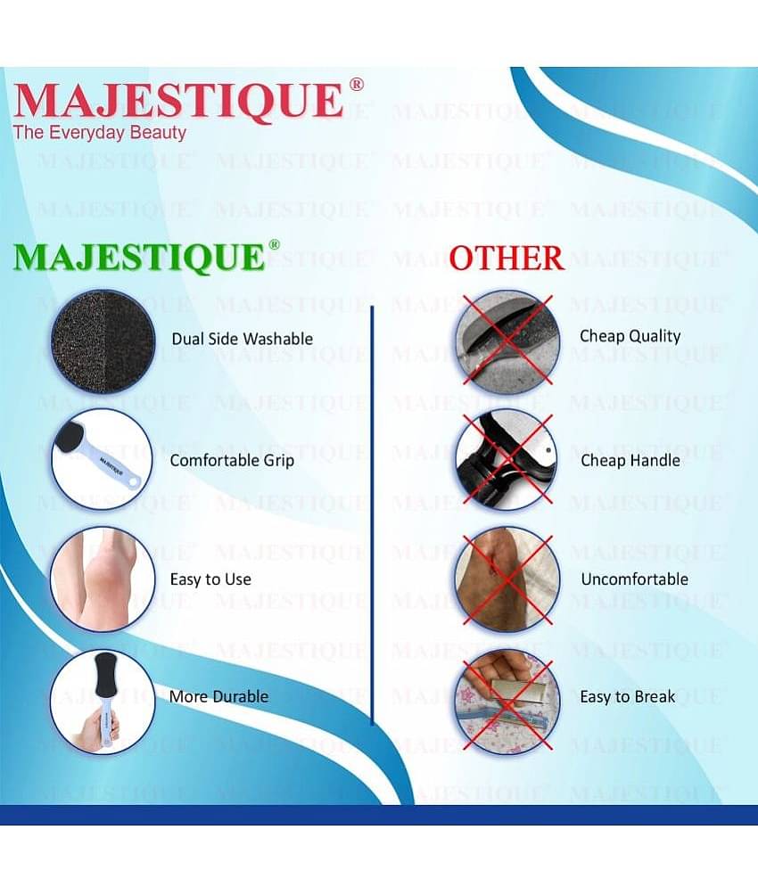 Majestique Foot Scrubber - Callus Remover & Pedicure Tool for Wet & Dry Feet - 2 Pcs Color May Vary