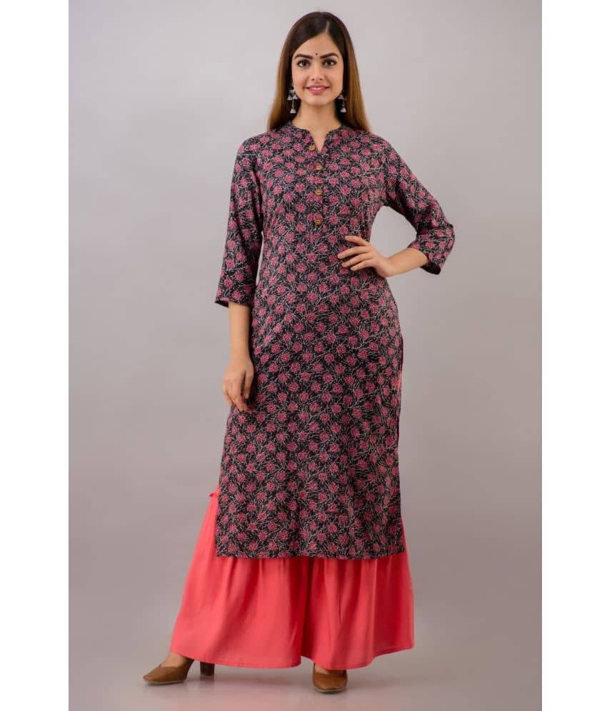 MAUKA - Pink Straight Rayon Women's Stitched Salwar Suit ( Pack of 1 )