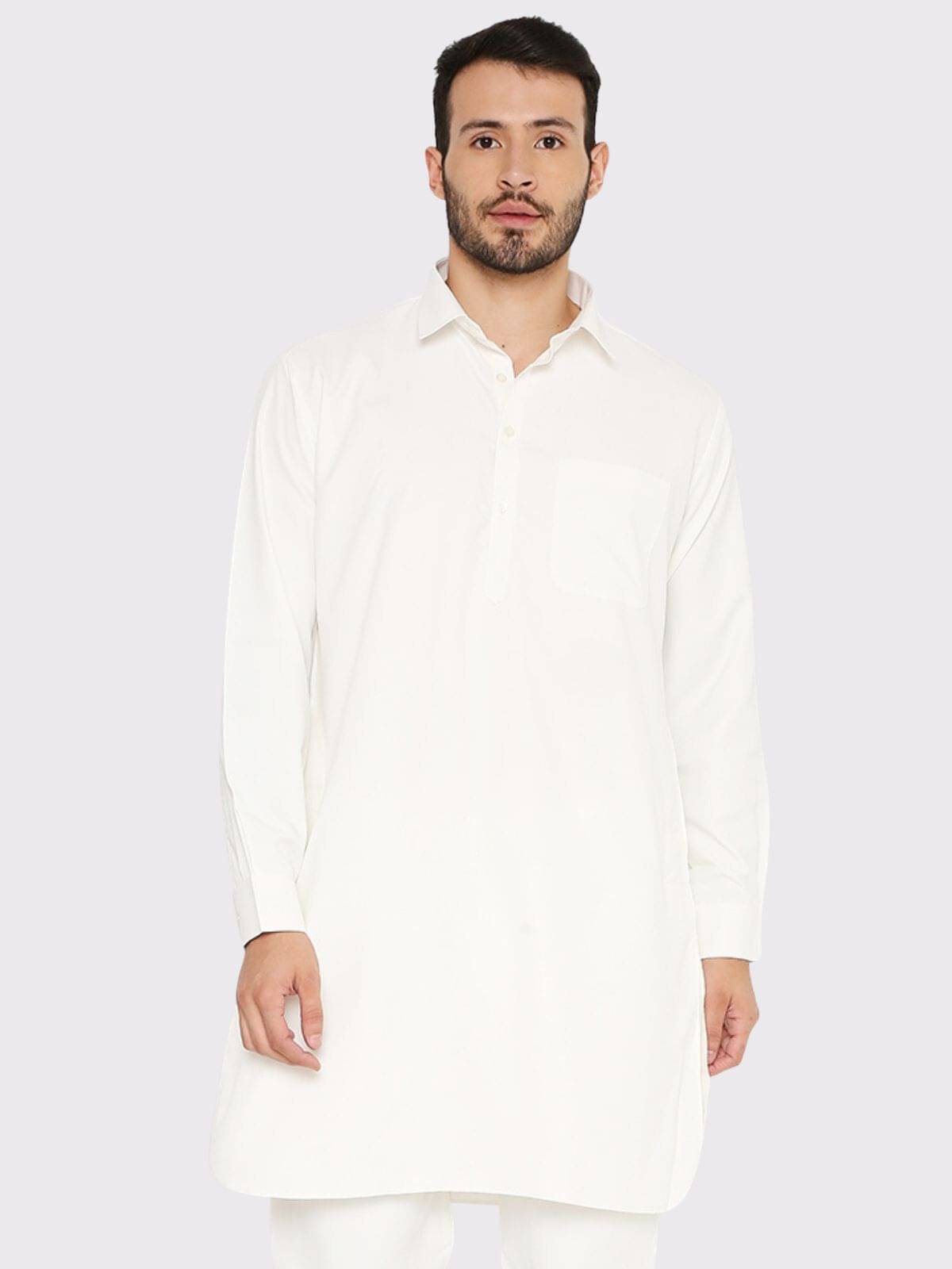     			Maharaja - Off-White Polyester Men's Pathani Kurta ( Pack of 1 )
