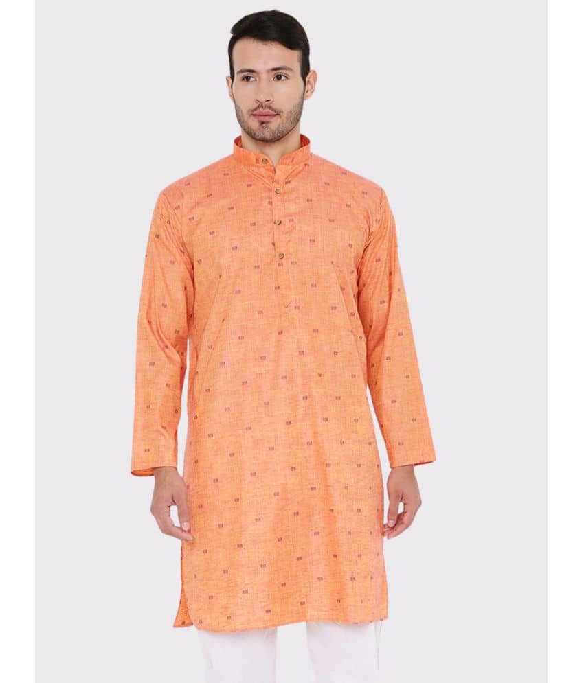 Maharaja - Peach Linen Men's Regular Kurta ( Pack of 1 ) - Kurtas & Kurta Sets | Buy online on ZillyBuy