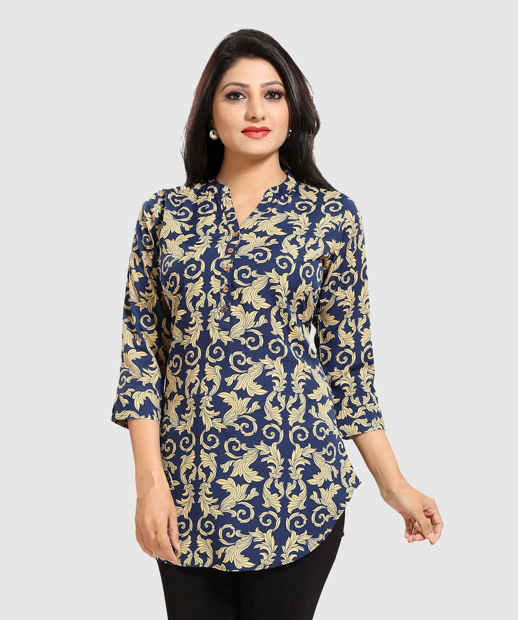 Meher Impex Women's Crepe Tunic ( Blue )