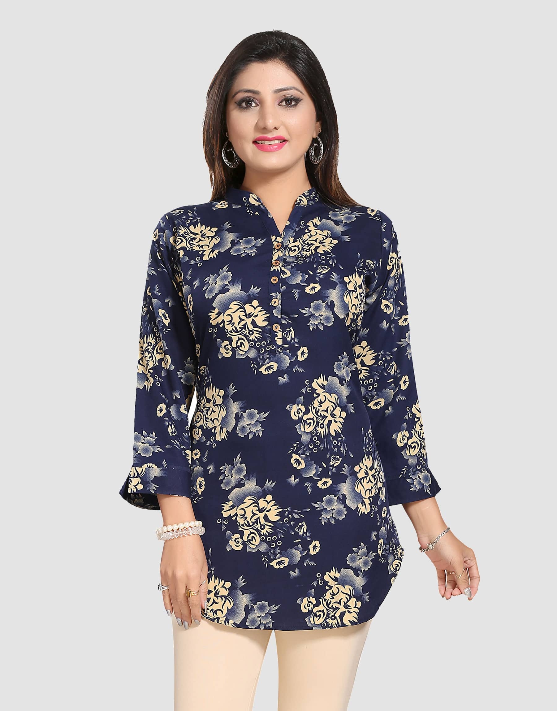 Meher Impex Women's Crepe Tunic ( Blue )