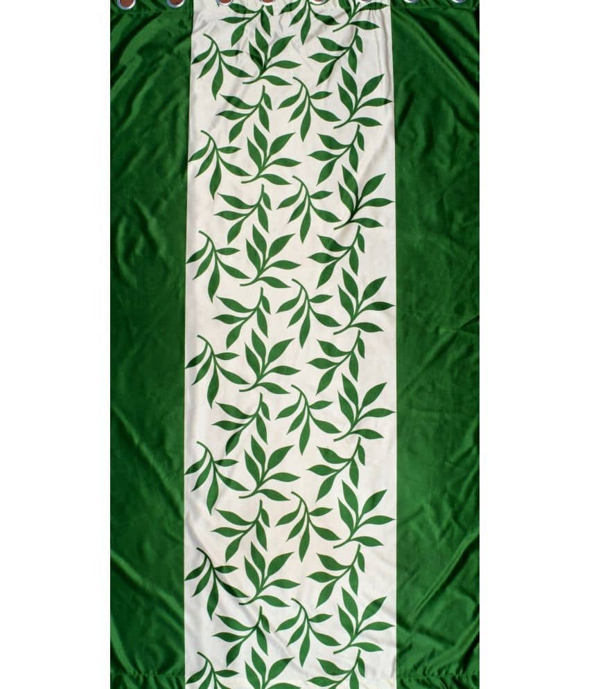N2C Home Nature Semi-Transparent Eyelet Curtain 7 ft ( Pack of 1 ) - Green