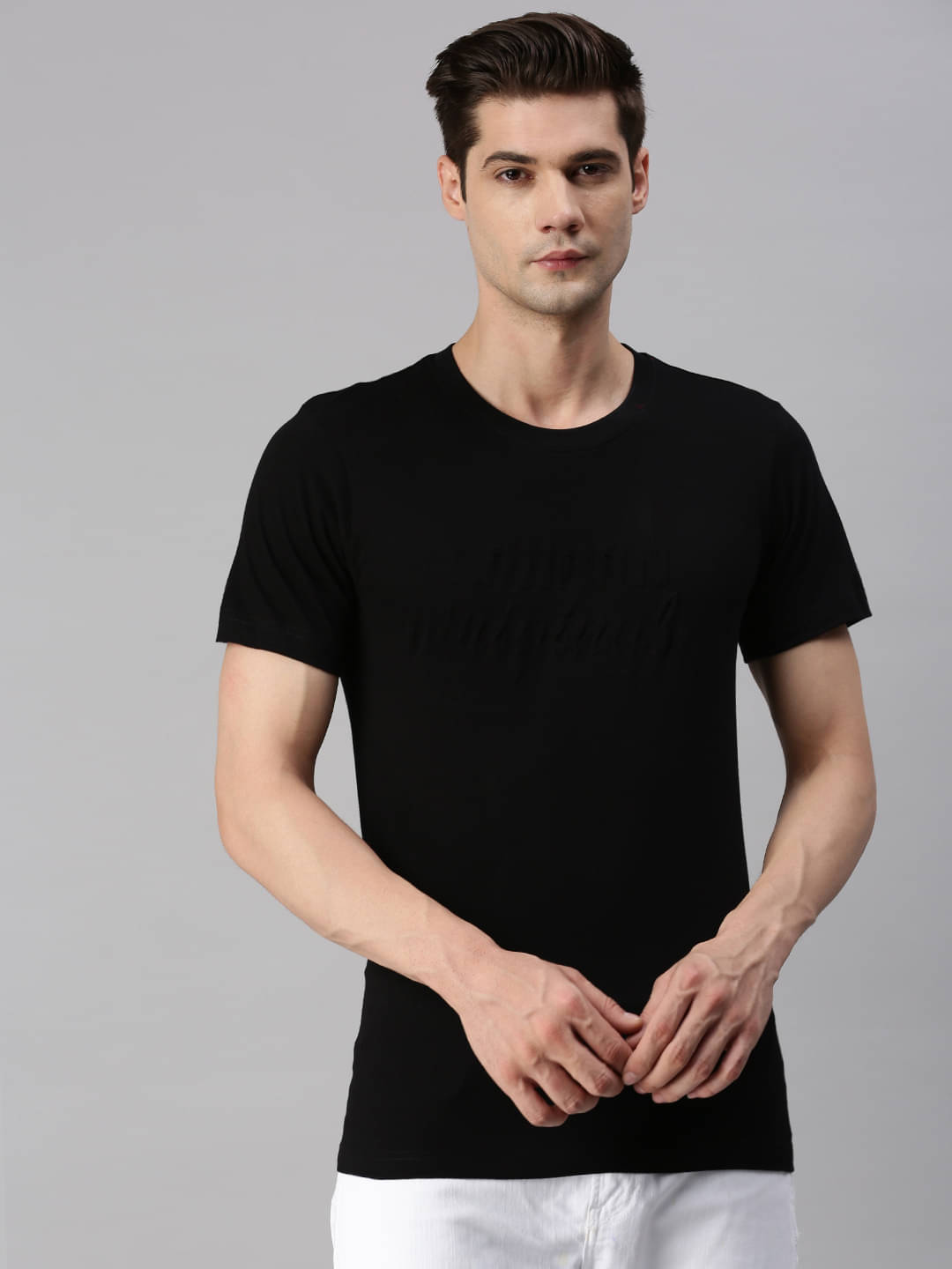     			ONN - Black 100% Cotton Regular Fit Men's T-Shirt ( Pack of 1 )