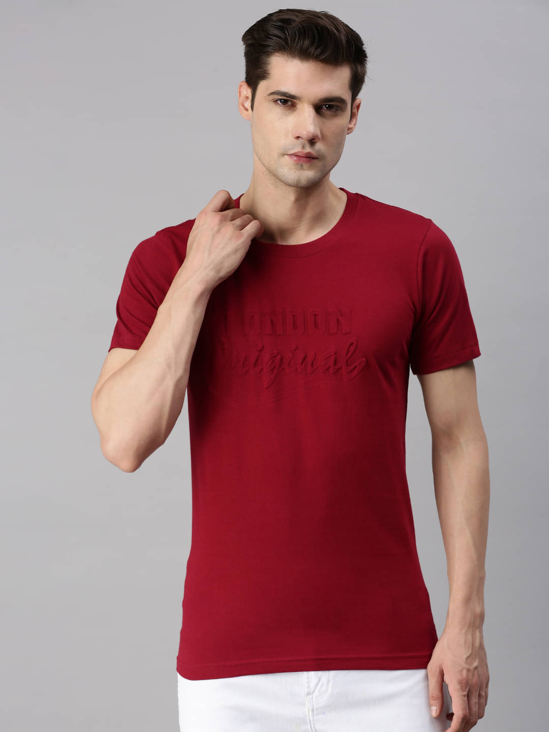     			ONN - Maroon 100% Cotton Regular Fit Men's T-Shirt ( Pack of 1 )