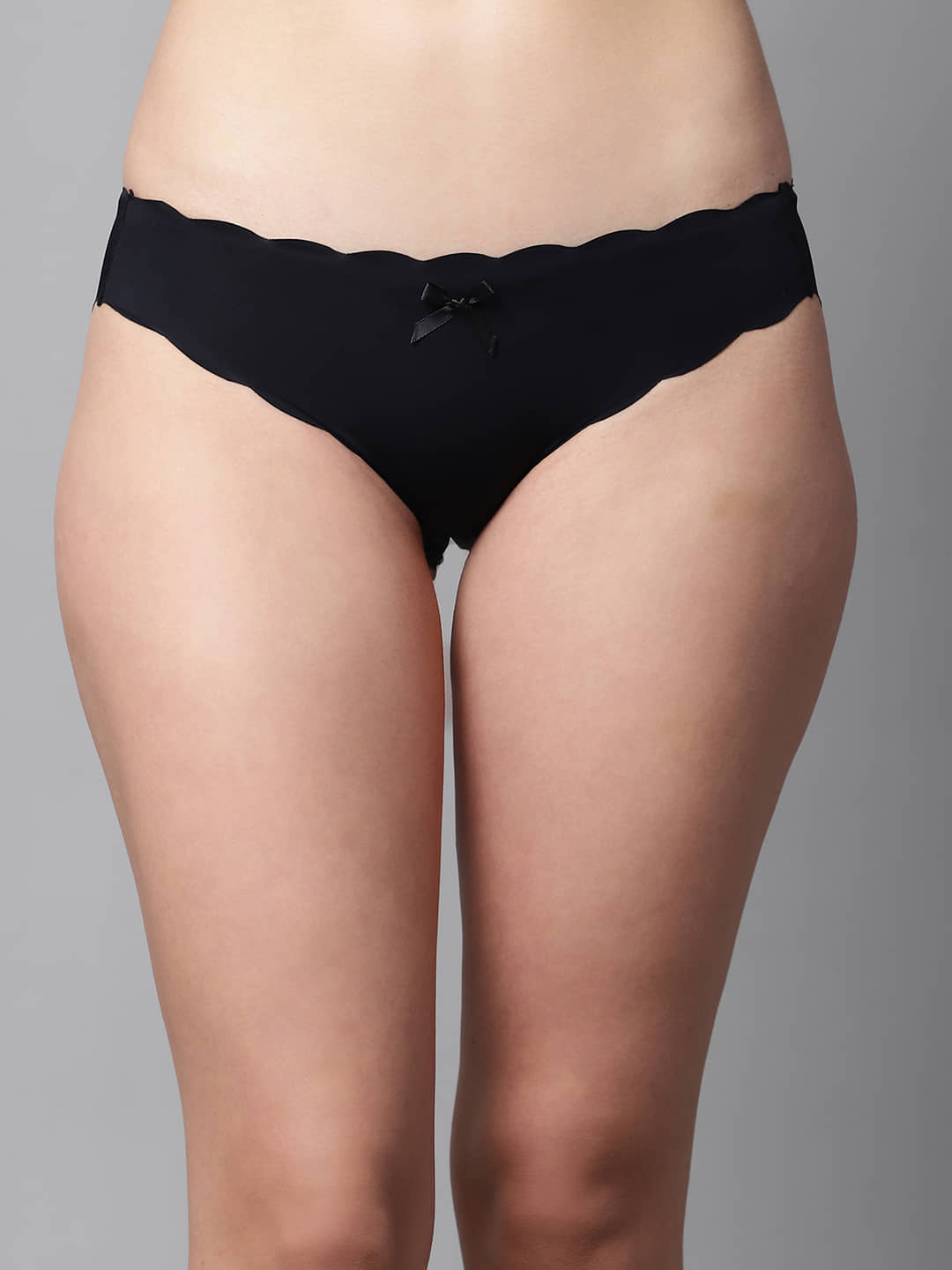 PrettyCat Polyester Solid Women's Bikini ( Black )