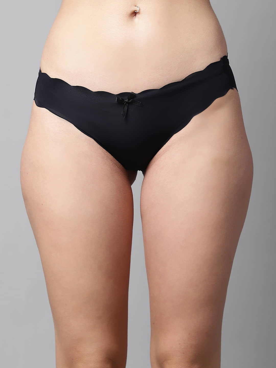 PrettyCat Polyester Solid Women's Bikini ( Black )