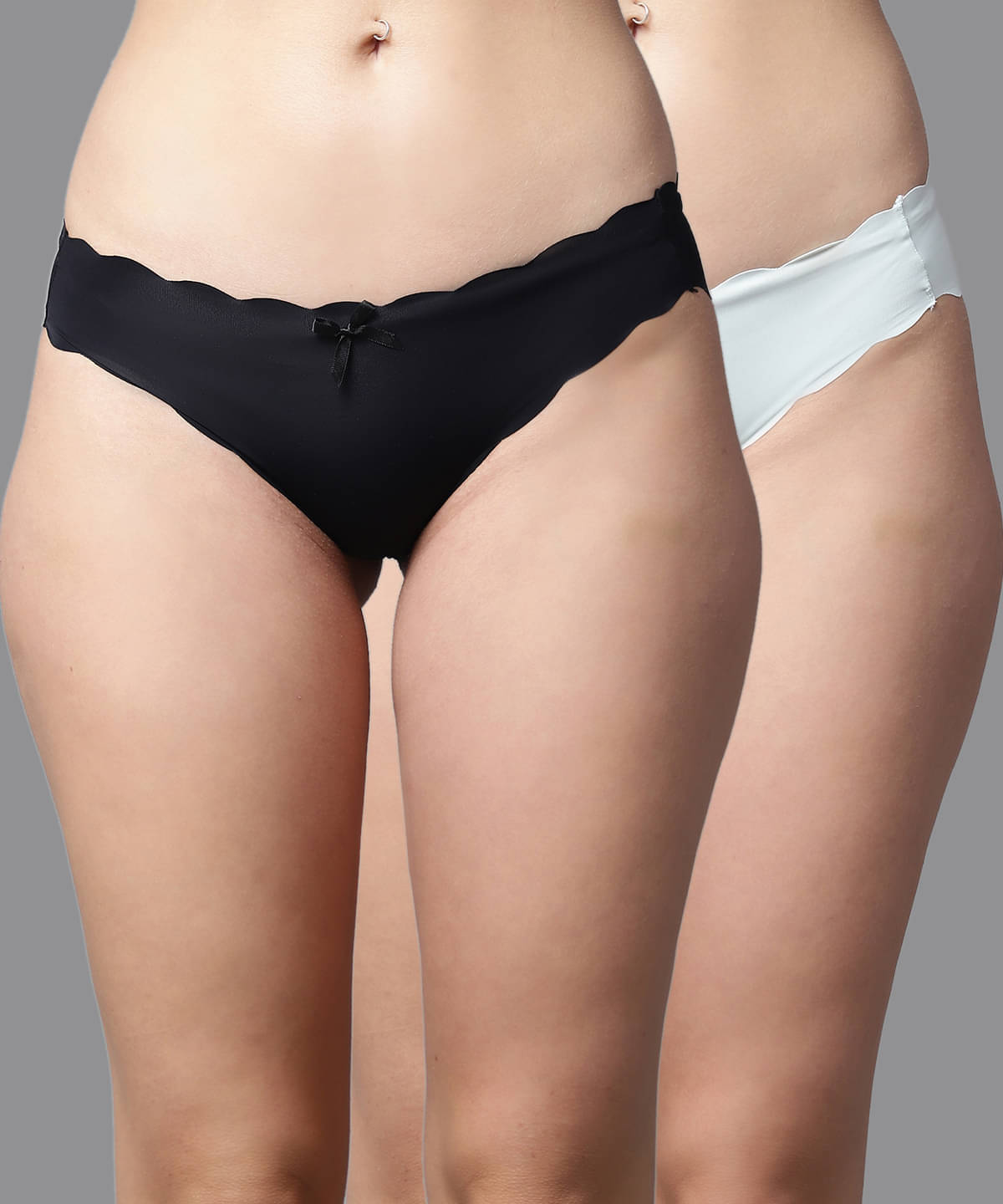     			PrettyCat Pack of 2 Polyester Solid Women's Bikini ( Black )