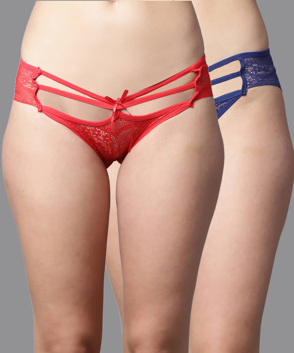 PrettyCat - Blue Lace Self Design Women's Bikini ( Pack of 2 )