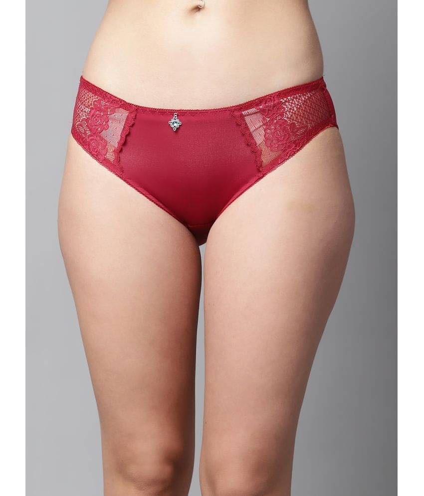     			PrettyCat Polyester Self Design Women's Hipster ( Red )