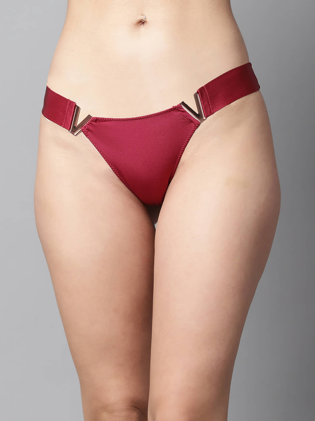 PrettyCat - Black Polyester Solid Women's Thongs ( Pack of 1 )