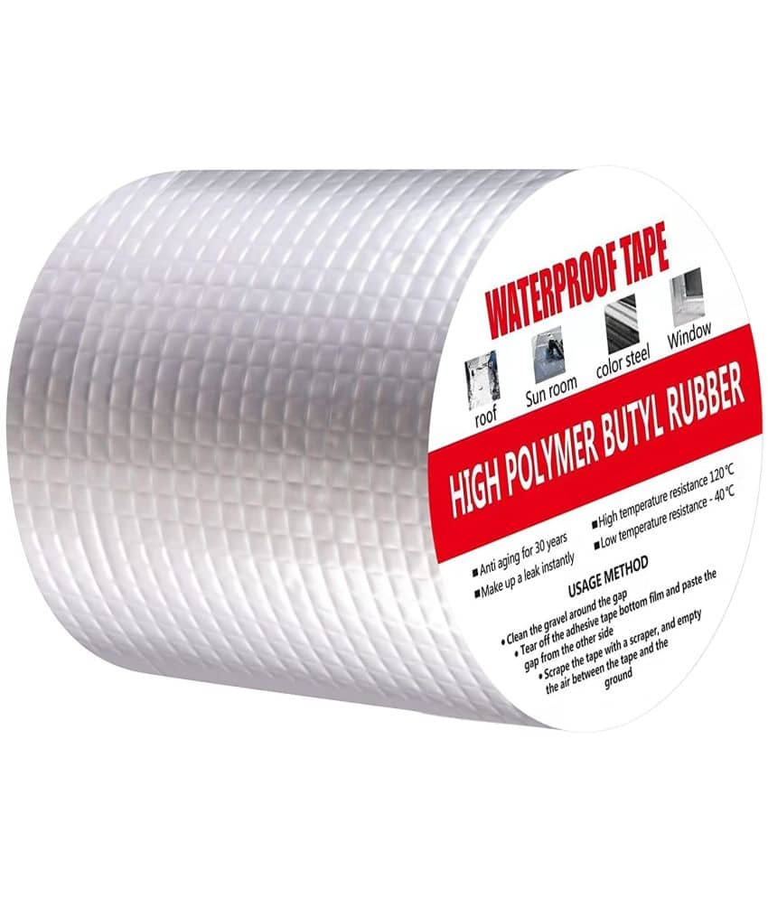 RAMDEV ENTERPRISE leakage repair waterproof tape for pipe leakage water leakage in tank roof water leakage solution Aluminium Foil Tape Super Waterproof Adhesive Tape butyl tape (4inchX5MTR).
