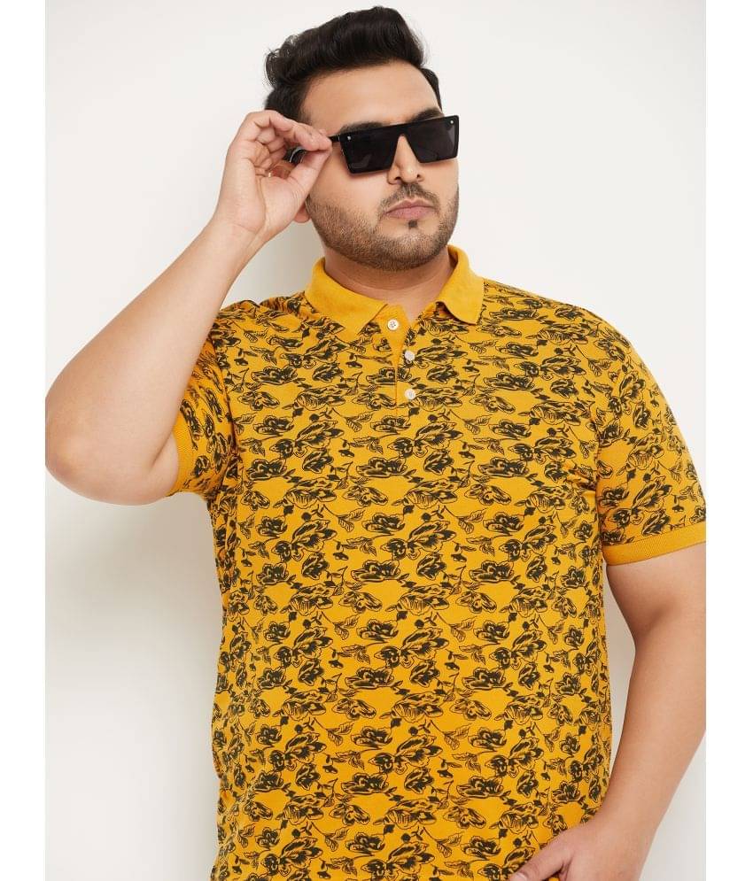 RELANE Pack of 1 Cotton Blend Regular Fit Printed Half Sleeves Men's Polo T Shirt ( Gold ) RELANE Pack of 1 Cotton Blend Regular Fit Printed Half Sleeves Men's Polo T Shirt ( Gold )