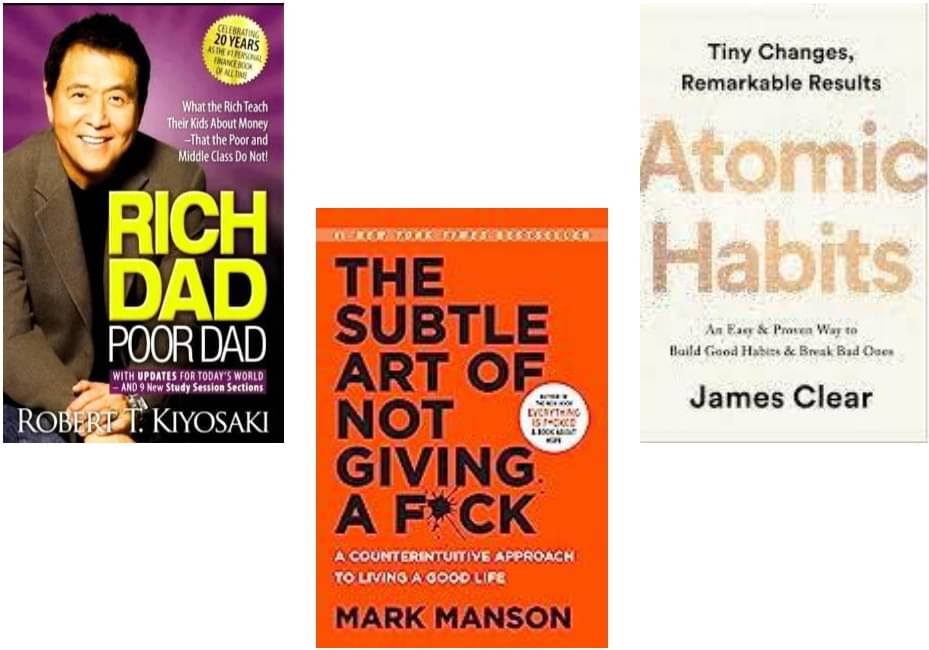     			Rich Dad Poor Dad + The Subtle Art + Atomic Habits