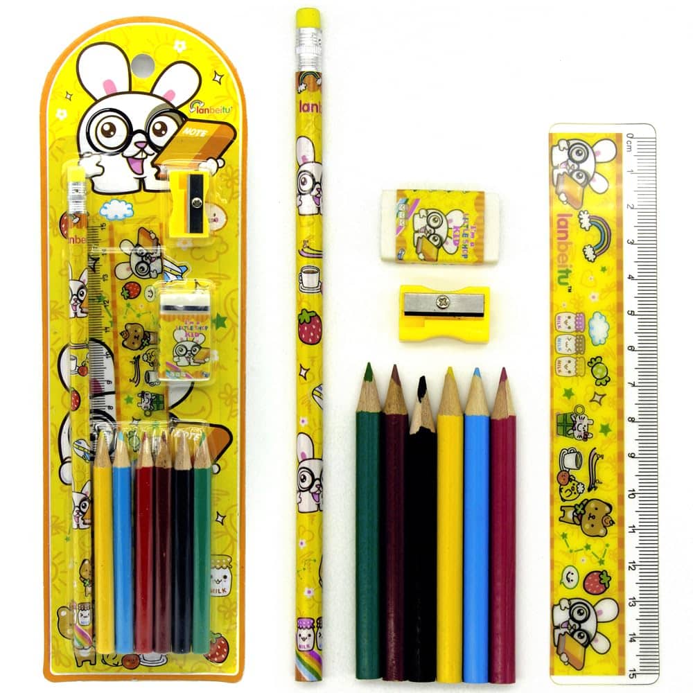 SE7EN SVN-PNC-SET1-GRN_05 Mixed color Pack Of 5 Pencil Set