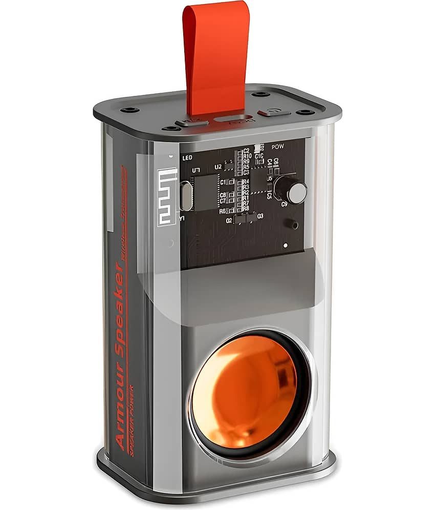VEhop Armour Transparent 5 W Bluetooth Speaker Bluetooth v5.0 with USB,SD card Slot Playback Time 5 hrs Assorted