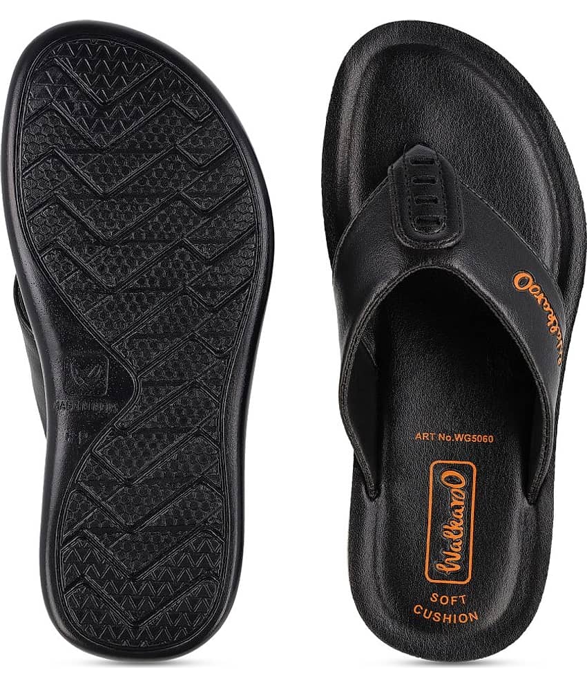 Walkaroo Slippers Fit Flop Black Sandals Walkaroo Women's Faux