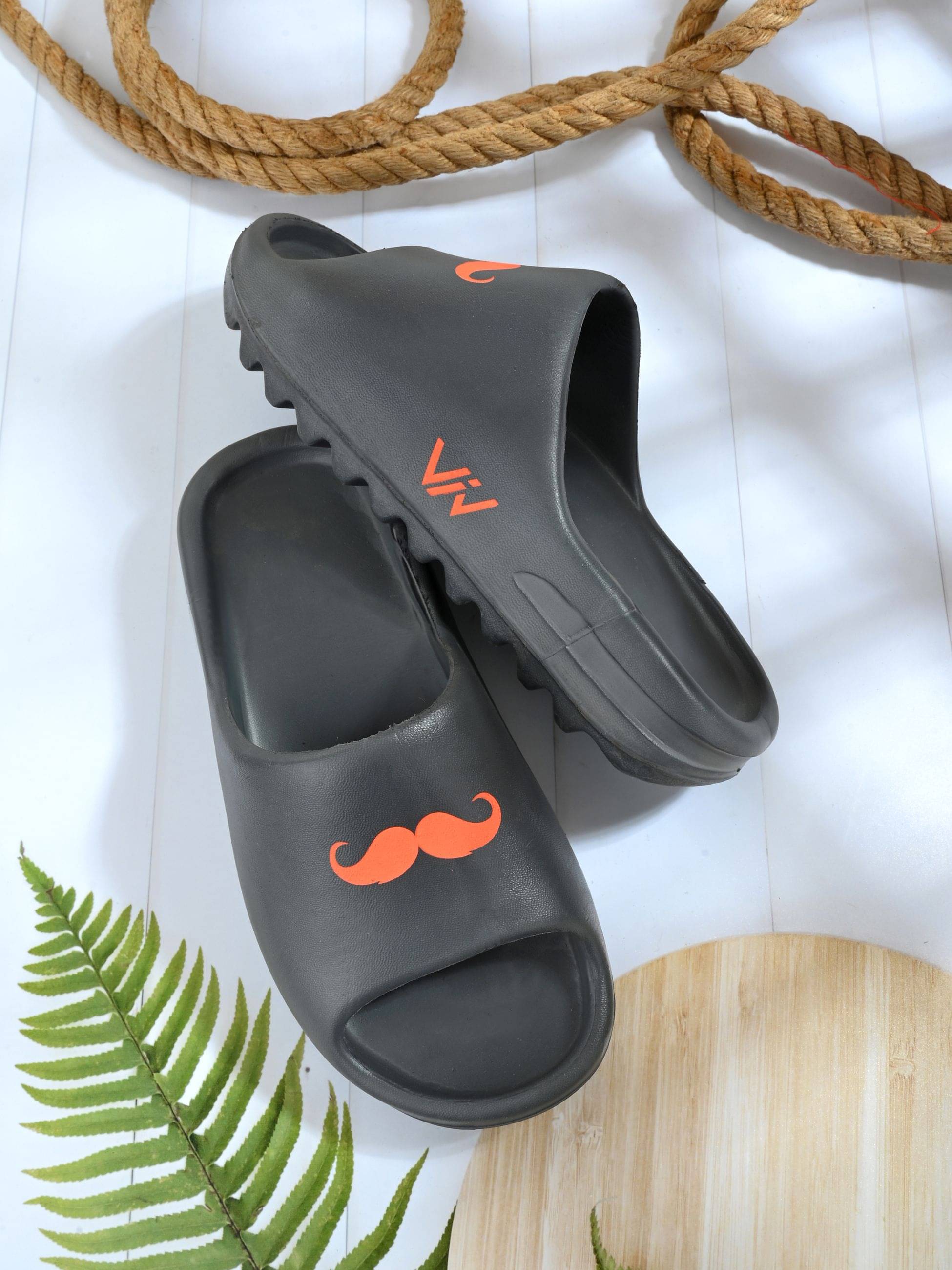     			viv - Black Men's Slide Flip Flop