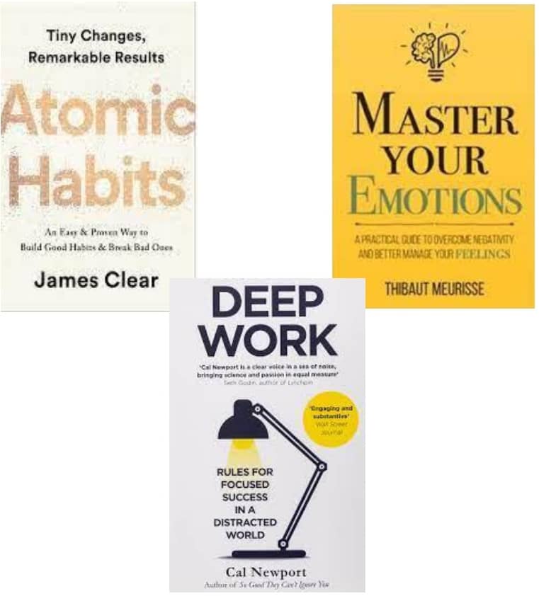 Atomic Habits + Master Your Emotions + Deep Work - Stationery | Buy online on ZillyBuy