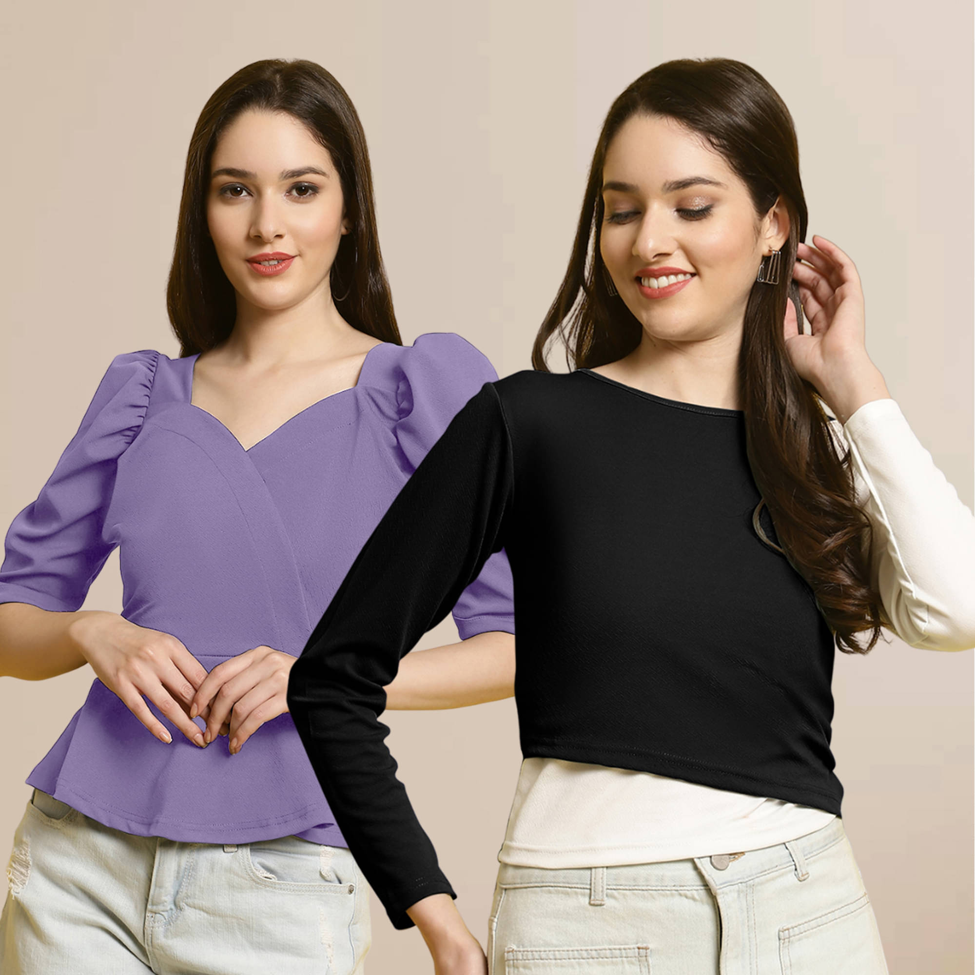     			Fabflee Women's Polyester Regular Top ( Multi Color )