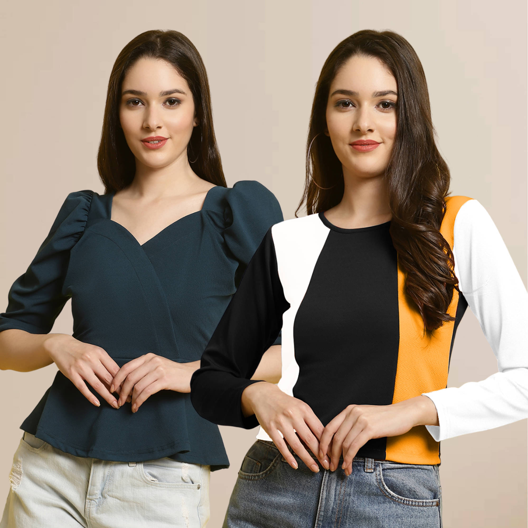     			Fabflee Women's Polyester Regular Top ( Multi Color )