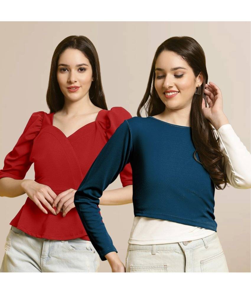     			Fabflee Women's Polyester Regular Top ( Multi Color )