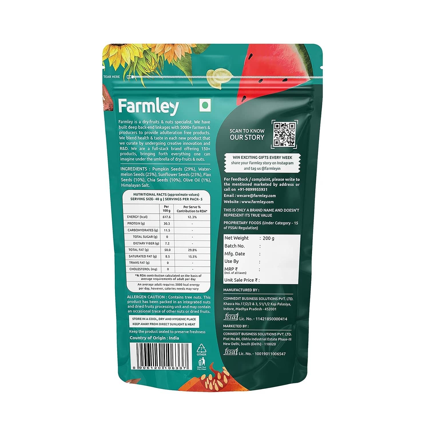 Farmley 5-In-1 Premium Mix Seeds For Eating & Healthly Snacks Contains ...